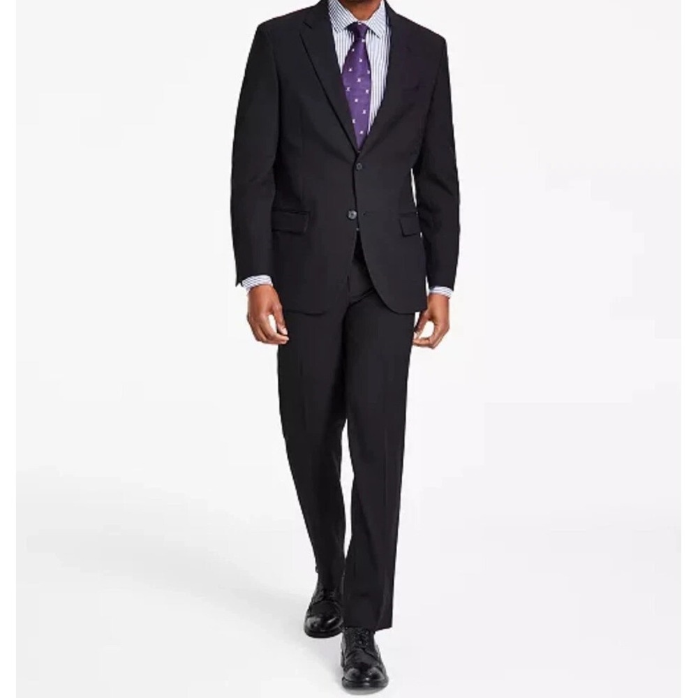Nautica Mens 2-pc Suit Blazer 40L Jacket Pants 34W 33L Black - Picture 2 of 13